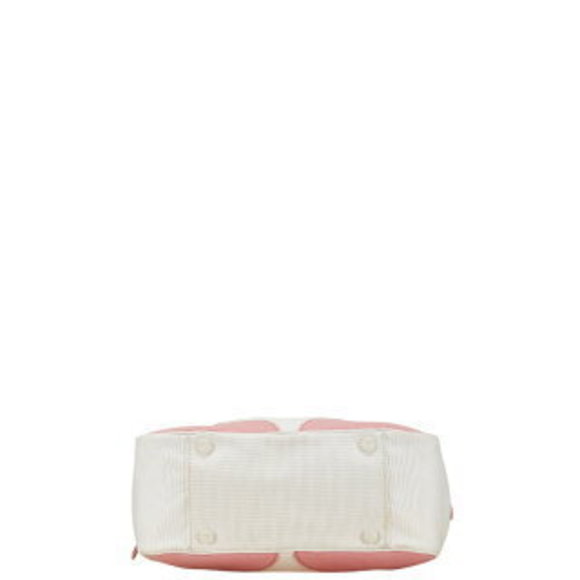 CHANEL Marshmallow Cocomark Tote Bag Handbag White Pink Canvas - Picture 4 of 10